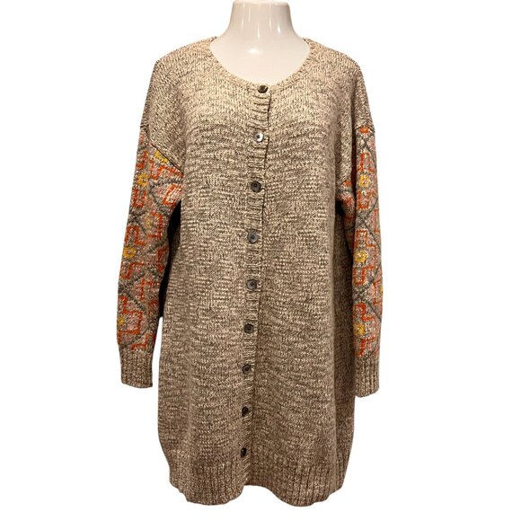 Sundance Wool Blend Long Button Cardigan, Gray, XL - Picture 1 of 9